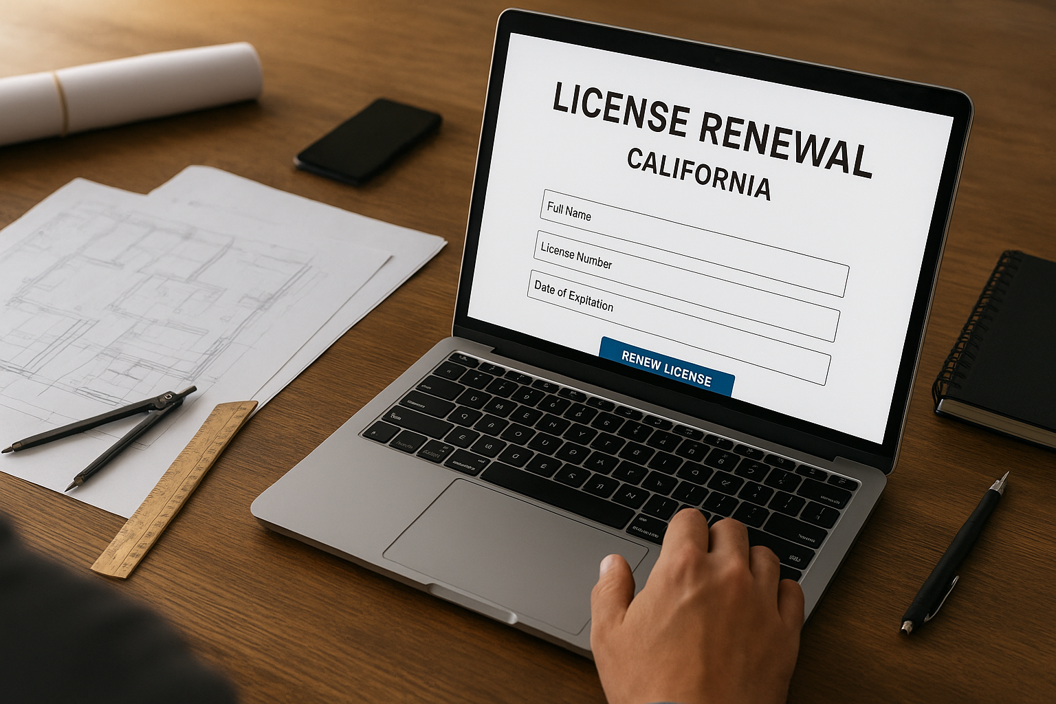 architect renewing a license online