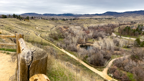 View from the top of Camel's Back Park in Boise, Idaho, things to do with a dog in Boise