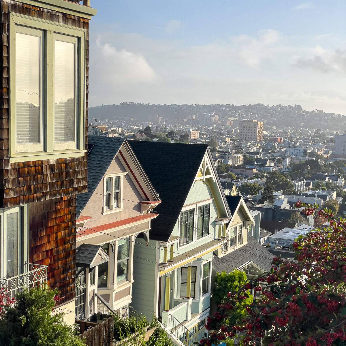 San Francisco homes from Noe Valley at Sunrise, solo female travel and architecture