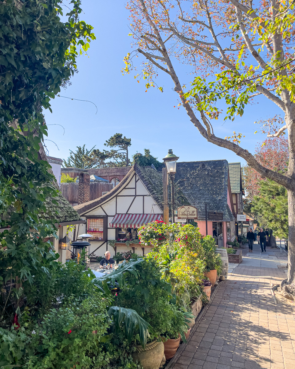 Court of the Golden Boughs in Carmel-by-the-Sea, courtyards in Carmel, Fairy tale architecture in Carmel