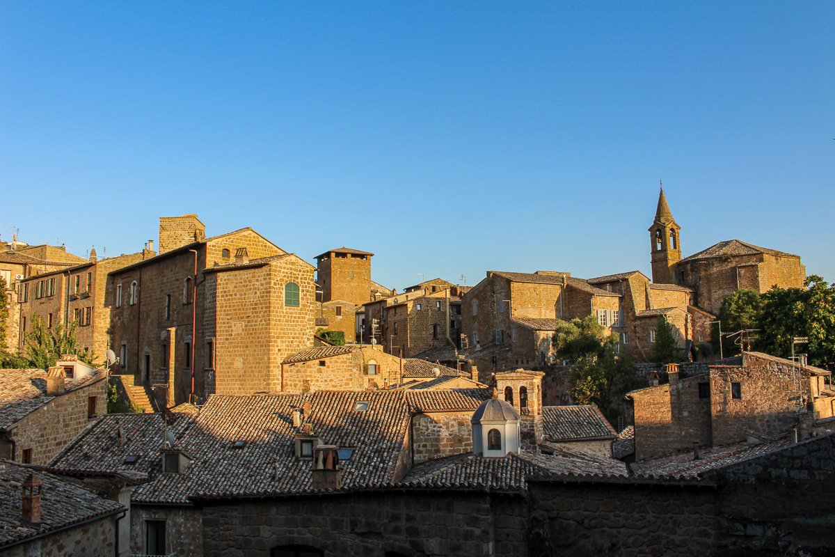 Sunset in Orvieto, Italy, Umbria, Etruscan architecture