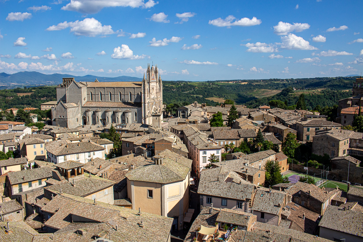 The view over Orvieto, Italy, Umbria, The Duomo in Orvieto