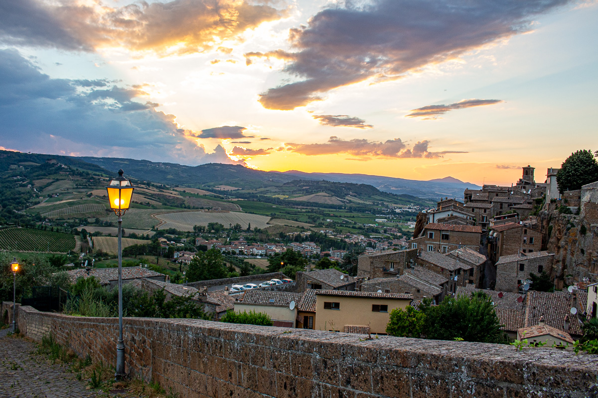 Sunset over Umbria from Orvieto, Italy