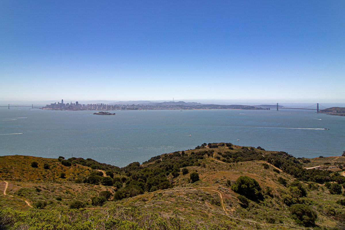 Angel Island views to San Francisco, hiking angel island