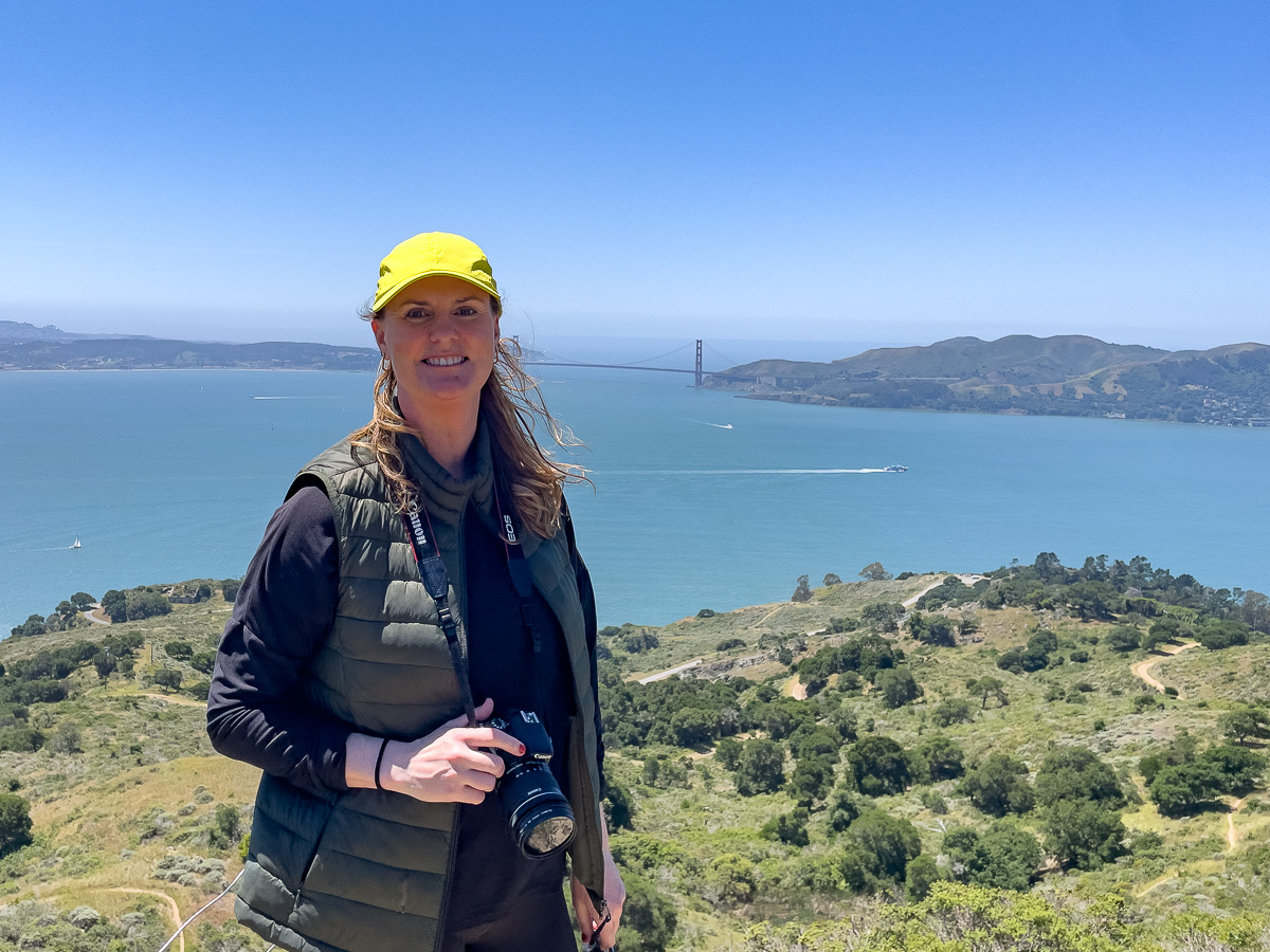 Top of Mount Livermore at Angel Island, Golden Gate Bridge View