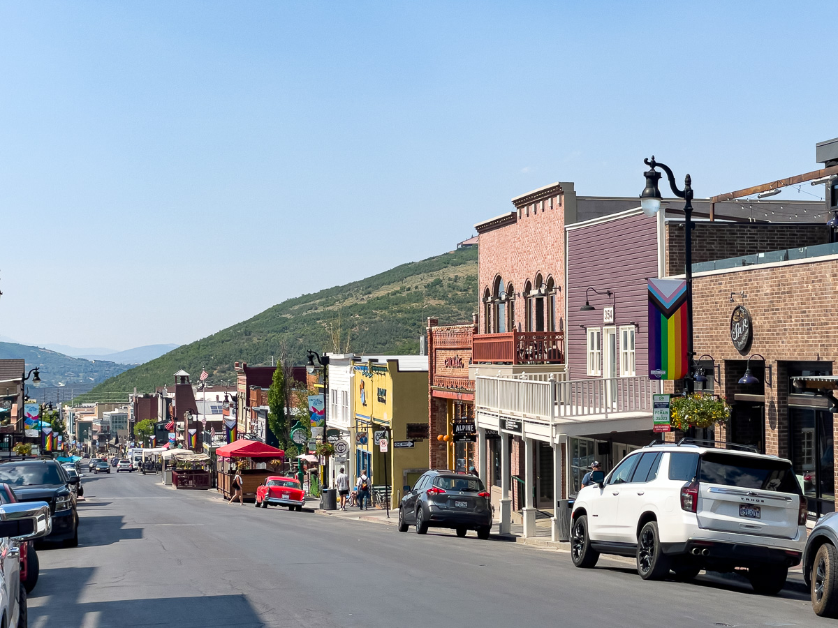 western storefronts and architecture in historic Park City, Utah, design and art destination, small artsy town