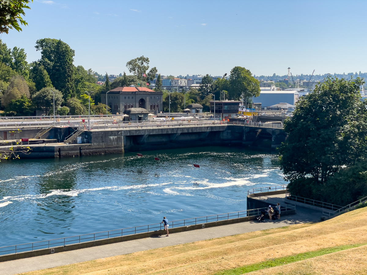 Ballard Locks from Commodore Park in Seattle