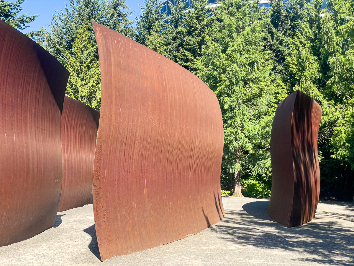 Richard Serra sculpture in Olympic Sculpture Park, steel art, public art